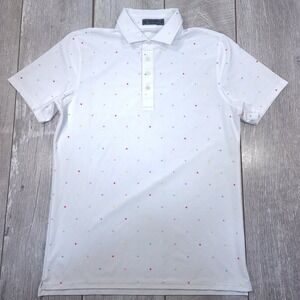 G/FORE Polo Shirt Mens Medium White Multi-Color Star Print Golf Top